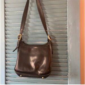 RARE Coach Large Vintage Legacy Zip Bag Brass Buckle